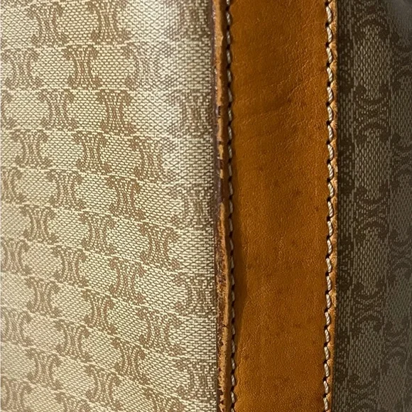 CELINE Classic Macadam Bucket Bag GUC 100% Authentic Brown/Tan- Vintage - Picture 14 of 17